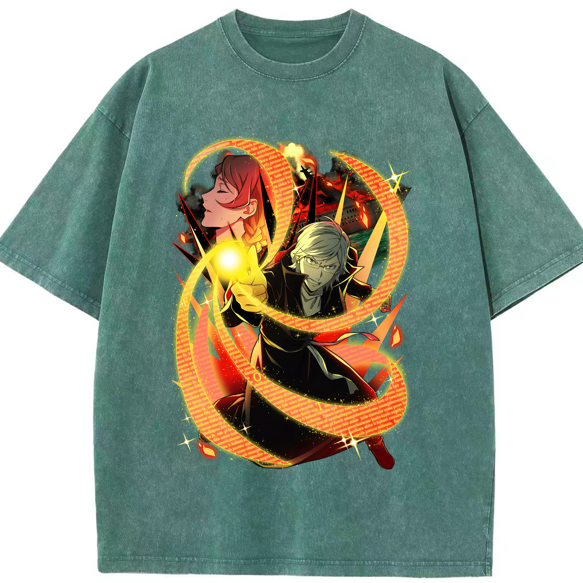（画像用） 文豪ストレイドッグス Bungo Stray Dogs 綿100% ヴィンテージ風 半袖Tシャツ（フロントプリント）